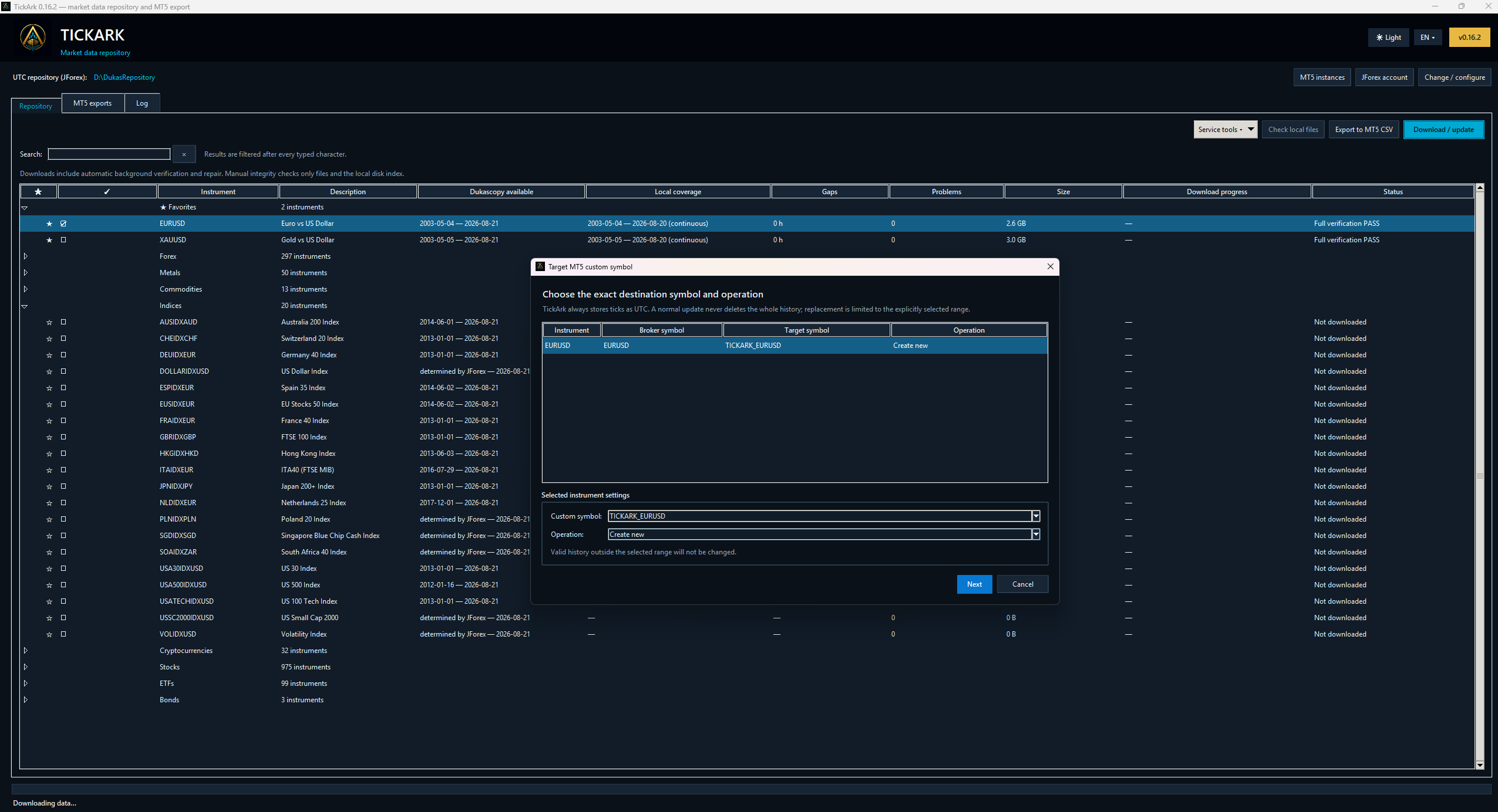 Mapping a source instrument to a custom MetaTrader 5 symbol